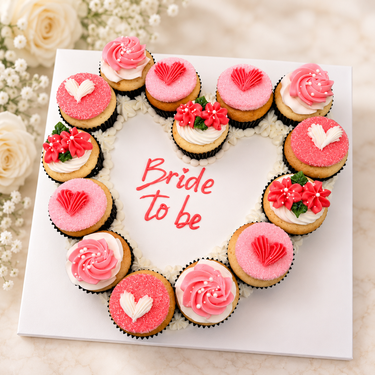 Heart shaped Cupcake arrangement