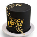 Black frosting with Gold accents Cake