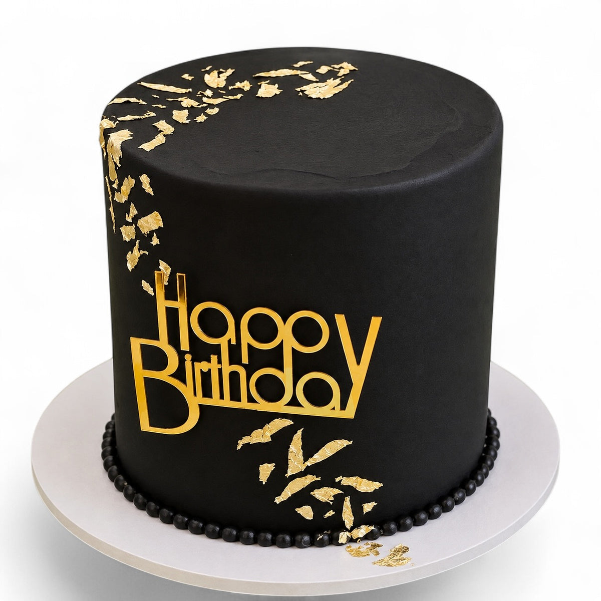 Black frosting with Gold accents Cake