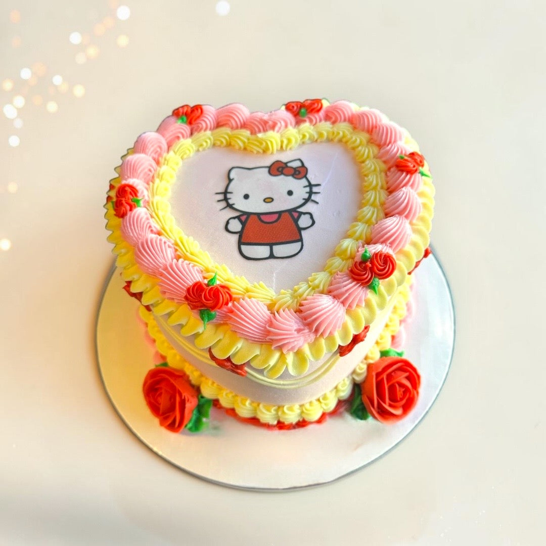 Hello Kitty Heart shaped cake