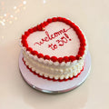 White Heart shaped cake with Red borders