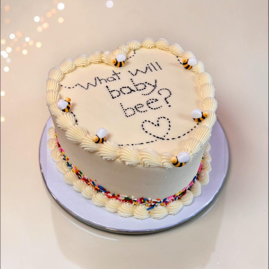 Gender reveal Heart shaped cake