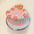 Pink and White Heart shaped cake